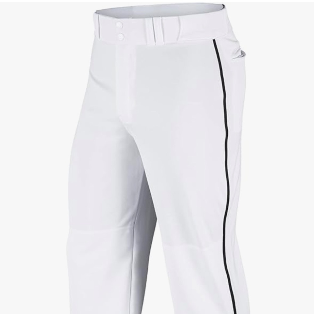 Champro Men’s Loose Fit Open Bottom Baseball Pant White/Black Piping Medium NWT